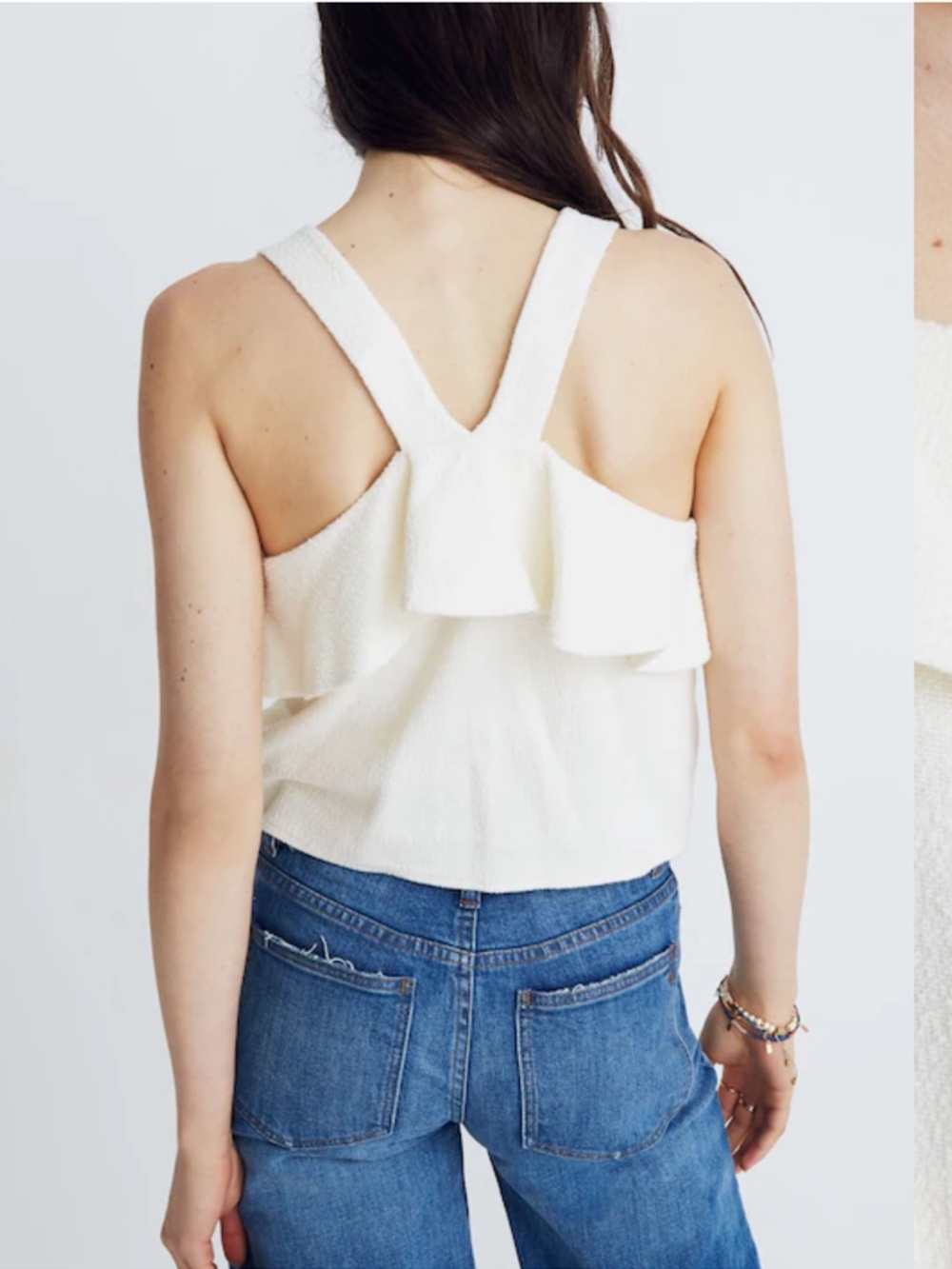 Madewell Texture & Thread Ruffle Tie-Front Tank - Picture 3 of 9